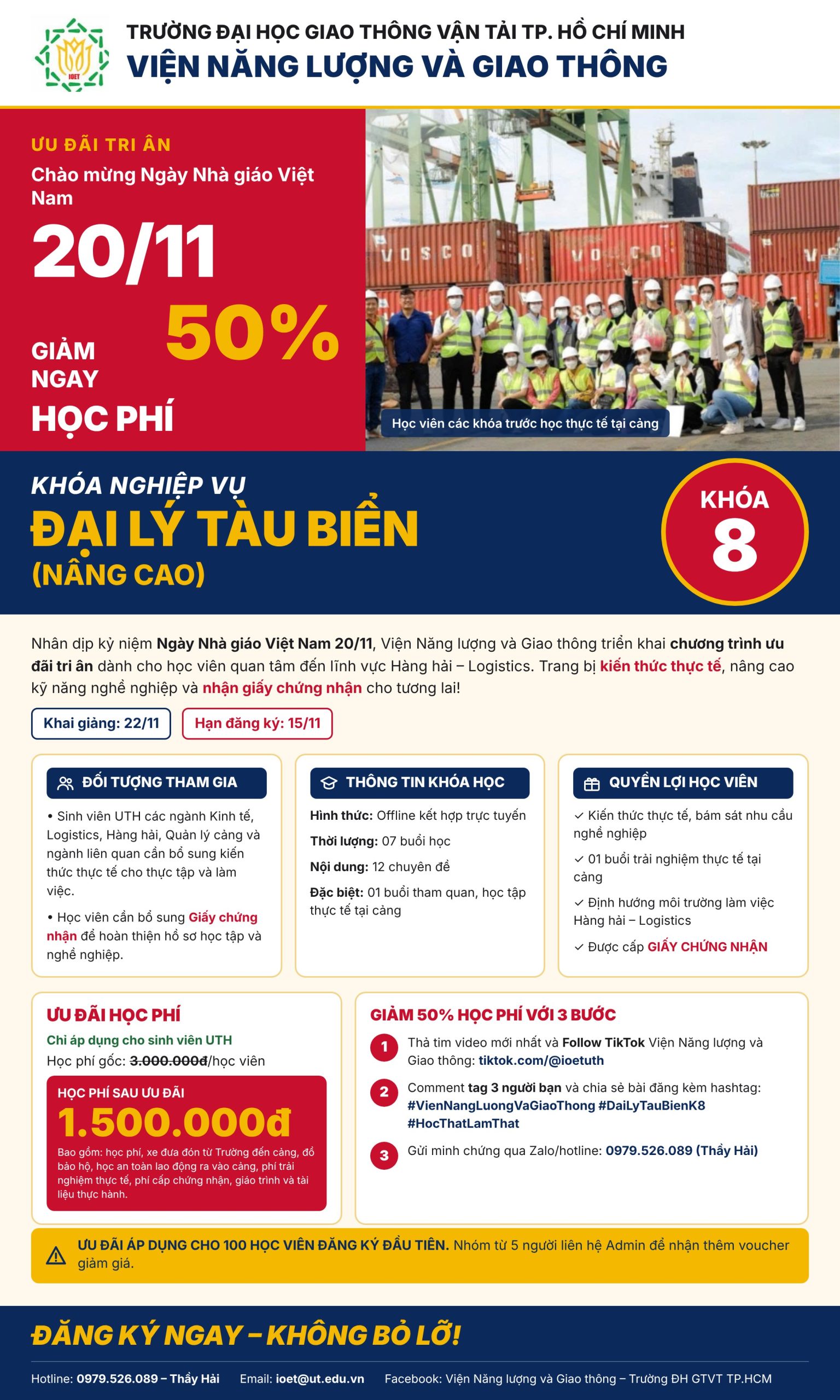 Khóa nghiệp vụ Đại lý tàu biển (Nâng cao) – Khóa 8